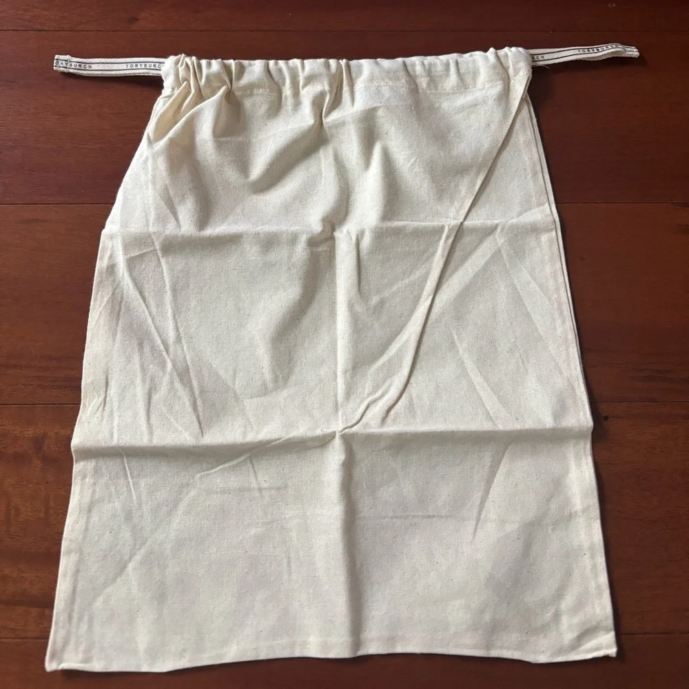 Tory Burch Cream Linen Shoe/Small purse dust bag New